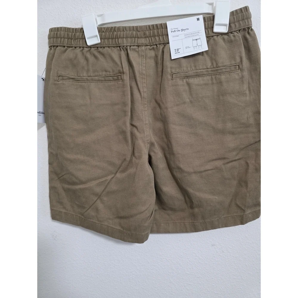 Goodfellow & Co Mens Vintage Pull-On Shorts Brown Khaki 7 Inch Inseam Size M NWT